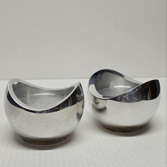 Nambe Lasso Candle Holder MCM 6176 Neil Cohen Vintage 1998 Metal Pair - Picture 2 of 9